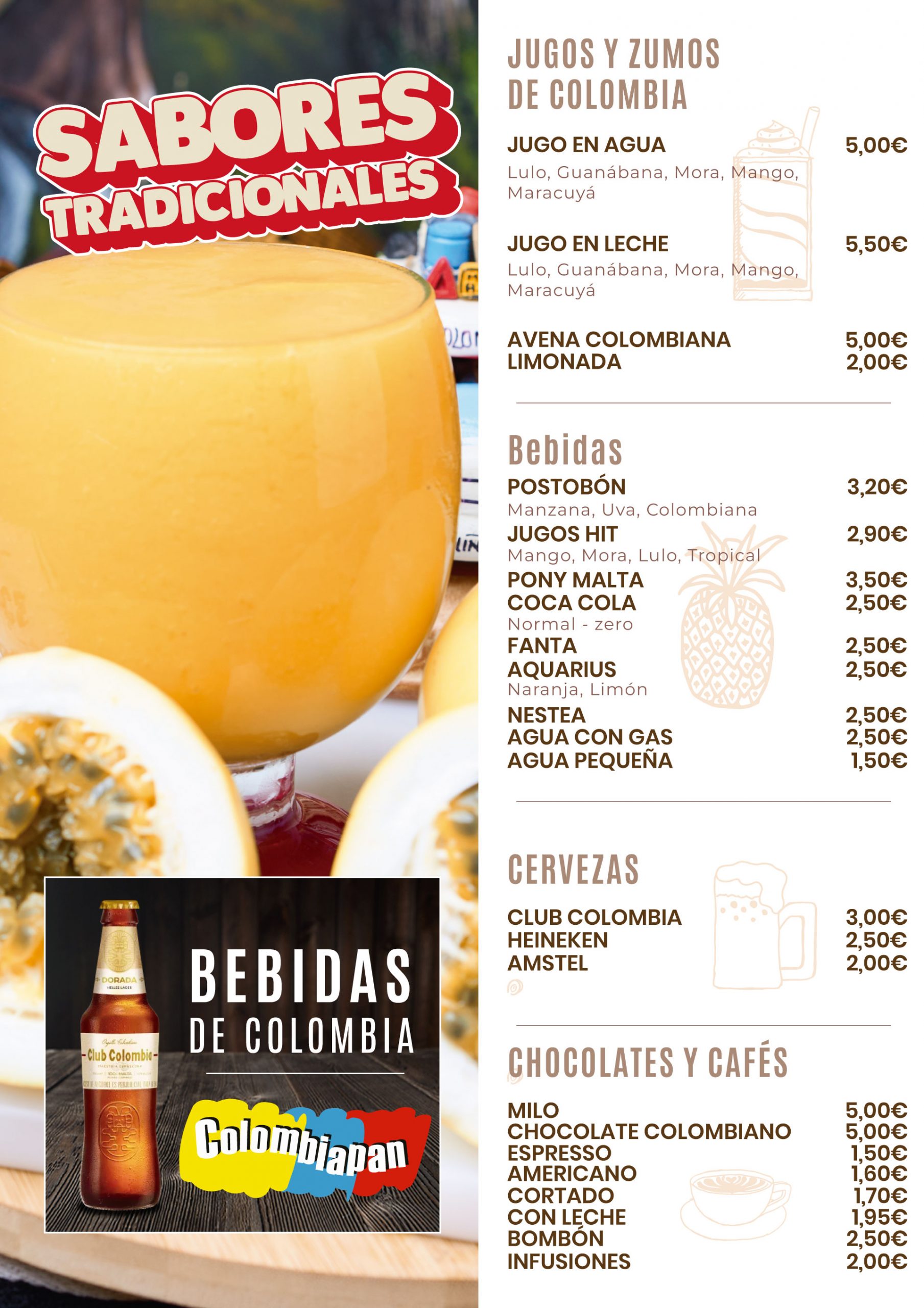 Menú Colombiapan parte 1