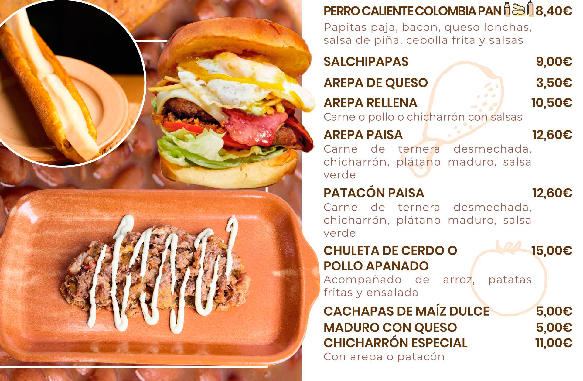 Menú Colombiapan parte 2