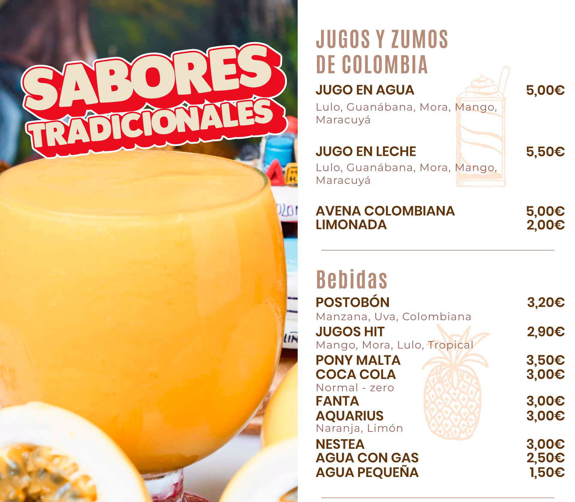 Menú Colombiapan parte 1