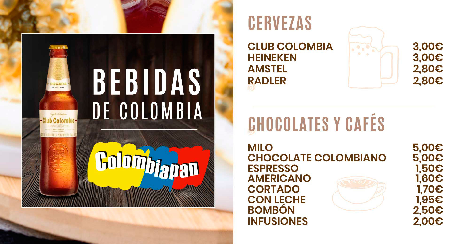 Menú Colombiapan parte 2